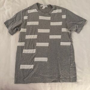 Comme des Garcons Gray and White Patterned Tee